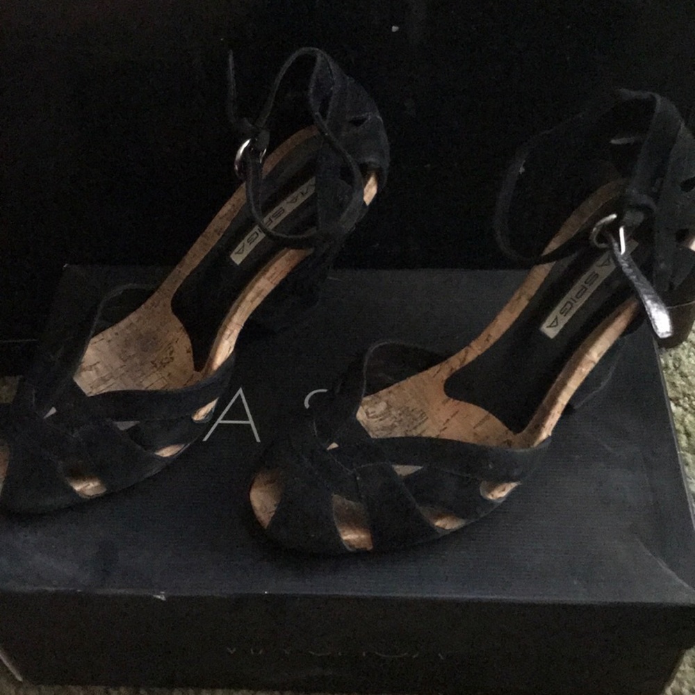 VIA SPIGA mogul black suede shoes